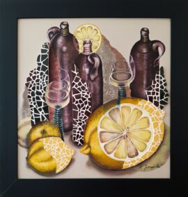 Stillleben mit Zitrone und Wein Stillleben mit Zitrone und Wein